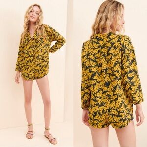 FARM Rio BLACK SPOTTED BANANAS Linen ROMPER